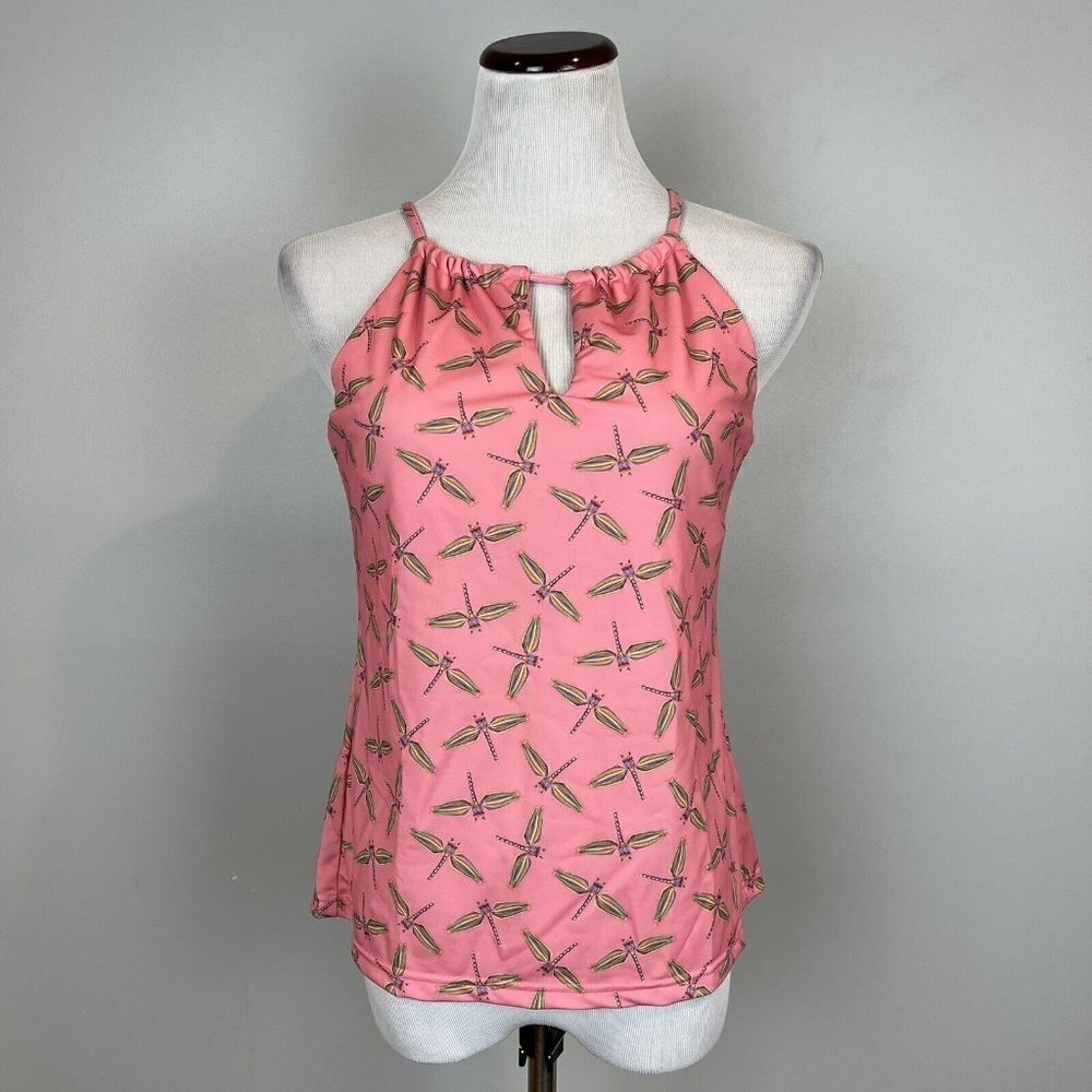 Haley & the Hound Pink Dragonfly Sleeveless Blouse Size‎ Small NWT